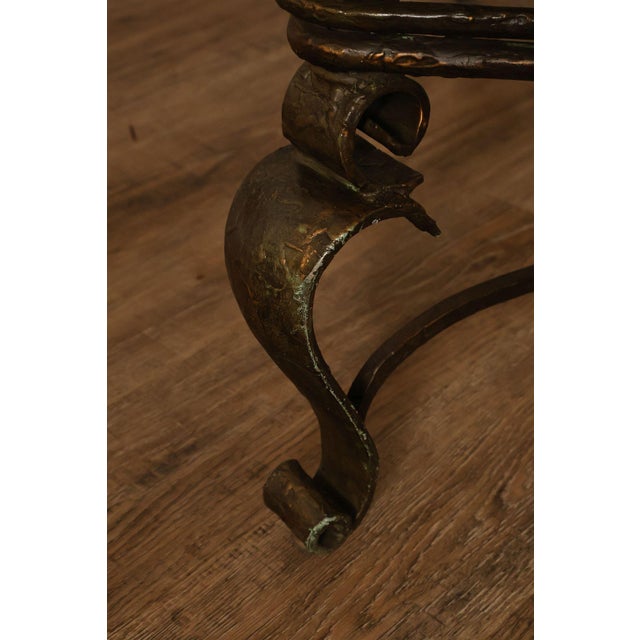 Brown Neoclassical Style Iron And Glass Coffee Table For Sale - Image 8 of 18