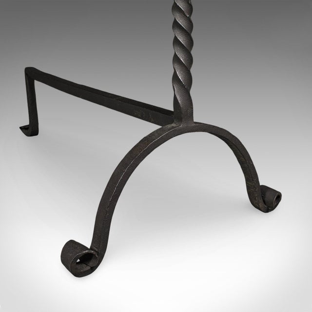 Black Large Pair of Antique Fireplace Andirons, English, Fire Dog, Victorian, c.1860 For Sale - Image 8 of 9