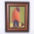 Striking pair of acrylic paintings on canvas of traditional Peruvian figures executed in a modernist minimalist folk...