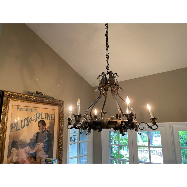 Naos Forge Hand-Forged Iron 8-Light Chandelier – Large Renaissance / Old World Style For Sale - Image 4 of 4