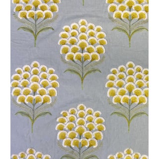 1/2 Yard of Aurelia Embroidery Fabric - Sky For Sale