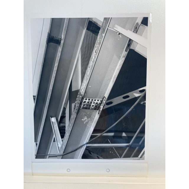 Architectural Black and White Original Photo 8x10, d. 1972, Beams and Girders, Abstract Reality. US Steel Archive. Frame...