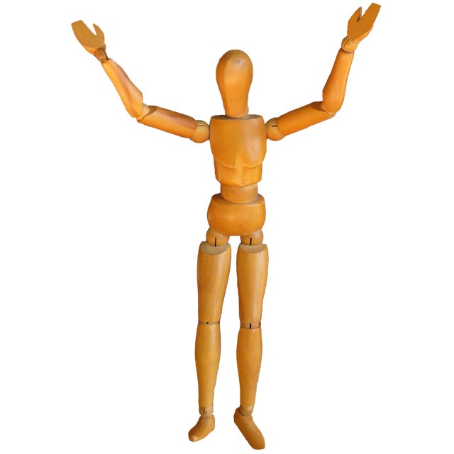 Mid-Century Modern Artist's Fully Articulated Wooden Mannequin / Model For Sale - Image 3 of 5