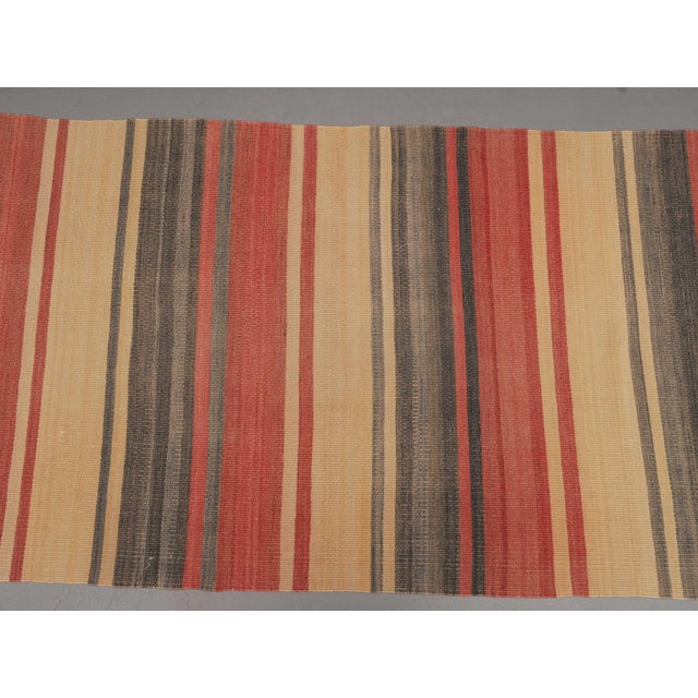 1970s Vintage Handmade Wool Cotton Beige Area Rug For Sale - Image 9 of 11