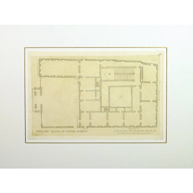 Giovanni Giacomo De Rossi, Antique Copper Engraving - Sacchetti Palace For Sale - Image 4 of 5