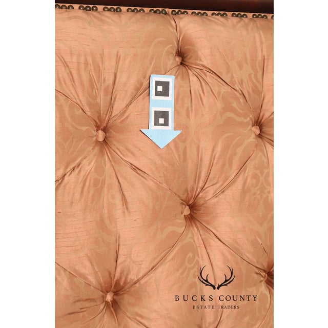 Henredon Mahogany Queen Bed with Tufted Upholstered Headboard For Sale - Image 15 of 18