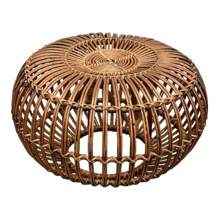 Vintage Franco Albini Rattan Ottoman For Sale