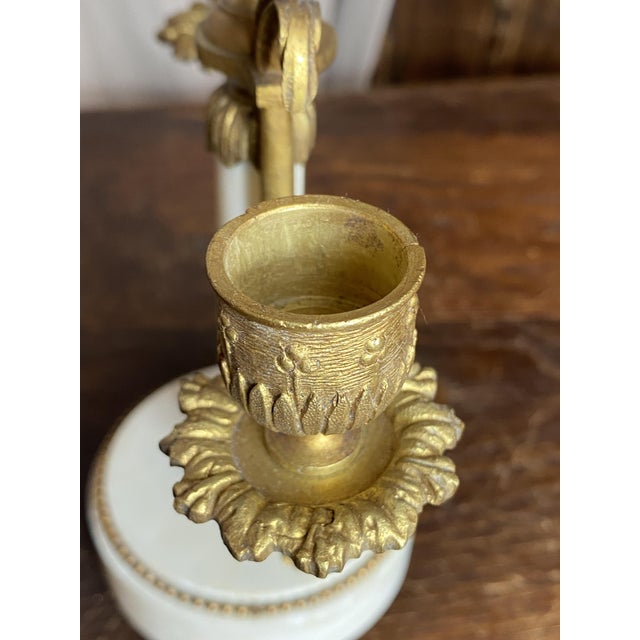 Antique French Bronze and Marble Candleholders from Befos, Set of 2 For Sale - Image 13 of 18