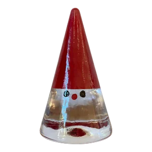 Vintage Kosta Boda "Noel" Cone Santa Figurine, 2005, Anna Ehrner Design, Signed
