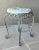 Late 20th-Century Wrought Steel Vanity Stool With Newly Upholstered Seat Cushion For Sale - Image 4 of 11