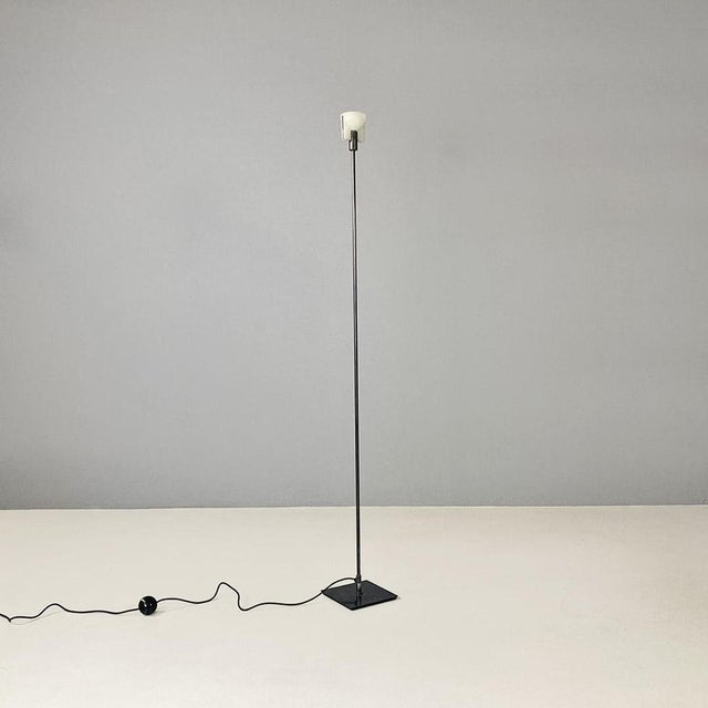 Italian Modern Lamp in Metal and Opal Glass, 1980s For Sale - Image 6 of 15