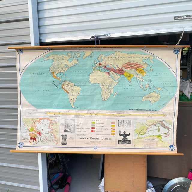 1960s Denoyer-Geppert Roll-Up World History Map of the Ancient Empires For Sale - Image 4 of 12