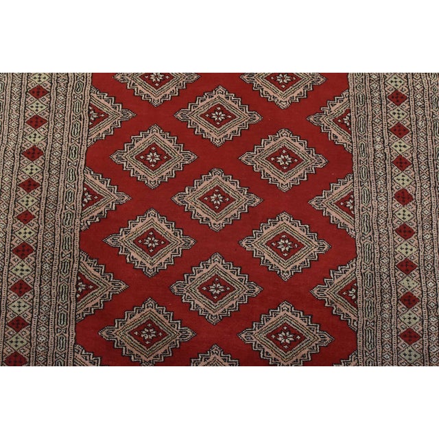 2020s Bokhara Jaldar Rug 4’1” X 6’3” Red Wool Tribal Hand-Knotted Oriental Carpet For Sale - Image 5 of 11