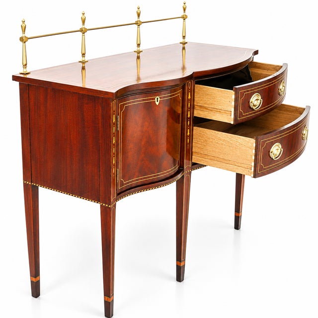 Stickley Stickley Federal Mahogany Sideboard W. Brass Gallery For Sale - Image 4 of 18