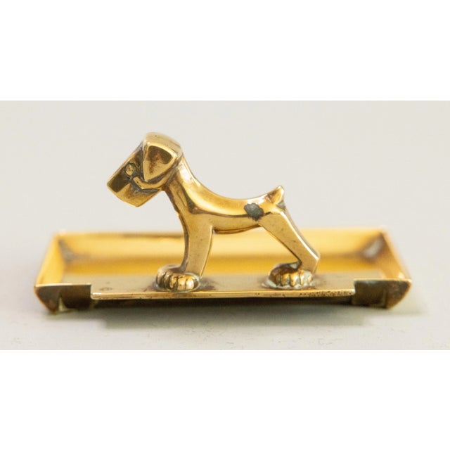 Art Deco English Brass Dog Catchall Tray Vide Poche For Sale - Image 4 of 8