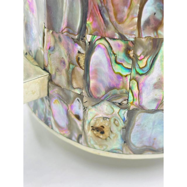 1960s Mid-Century Modern Mexican Alpaca Silver & Abalone Shell Pitcher, Signed Lhg, Taxco For Sale - Image 15 of 16