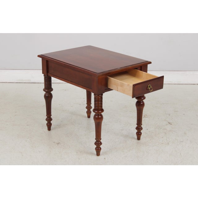 Ethan Allen Ethan Allen Cherry 1 Drawer End Table For Sale - Image 4 of 13
