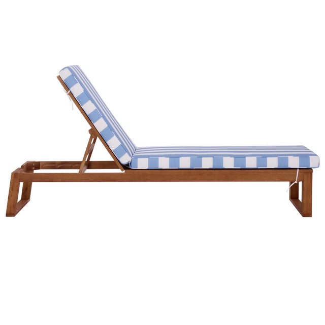 Sophie Chaise Lounge, Natural/Baby Blue Stripe For Sale - Image 11 of 12