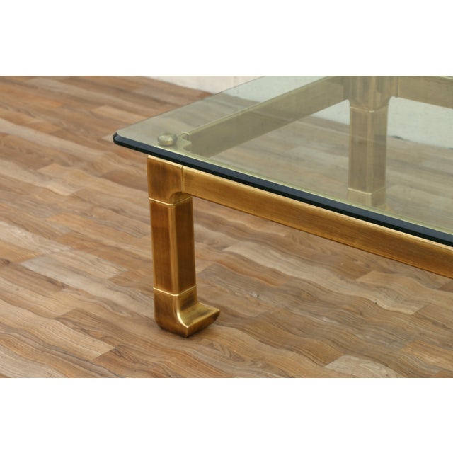 Mastercraft Vintage Mastercraft Brass Chinoiserie Glass Top Coffee Table, 1970s Hollywood Regency For Sale - Image 4 of 18