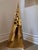 This fabulous vintage pyramid triangle rare brass tall sculpture has seven random purposeful holes that are different...