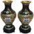 Pair of Chinese Cloisonne Vases on Lacquered Wooden Stands For Sale - Image 9 of 9