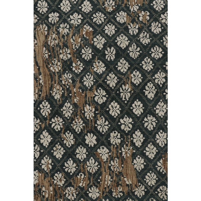 Rug & Kilim’s Modern Rug With Bold, Layered Abstract Floral Design in Deep Blue For Sale In New York - Image 6 of 8