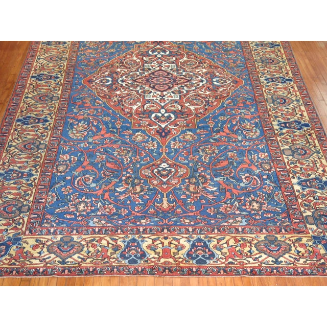 Early 20th Century Antique Zabihi Collection Persian Bakhtiari Blue Rug - 9'10" x 16'9" For Sale - Image 5 of 12