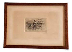 T. Campuzano Y Aguirre, Peasants, 1895, Engraving, Framed