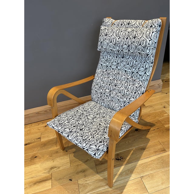 Set of Vintage Chair with Footstool by Simo Heikkila for Ikea, 1990s For Sale - Image 9 of 18