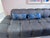 Blue and beige floral patterned chenille pillows custom made feather inserts.