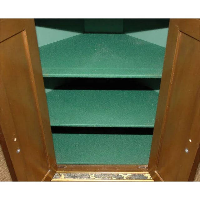 Glass Mid Century Vintage Mirrored Corner Cabinet For Sale - Image 7 of 7