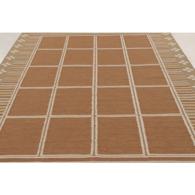 Mid-Century Modern Contemporary Scandinavian Style Geometric Wool Rug, by Rug & Kilim, India For Sale - Image 3 of 10