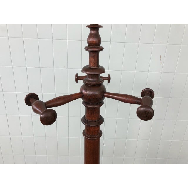 Wood Antique Coat Rack in Walnut, 19th Century For Sale - Image 7 of 18