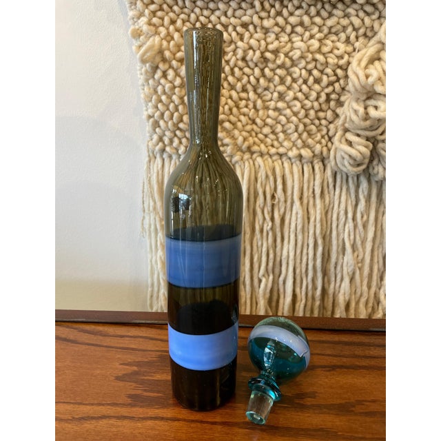 Mid-Century Modern Fulvio Bianconi for Venini Fasce Orizzontale Bottle w/ Stopper For Sale - Image 3 of 18