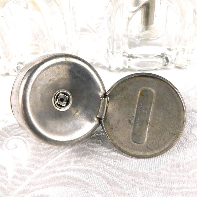 1930s Wooden Desk Organizer With Drawer and Two Crystal Inkwells For Sale - Image 5 of 8