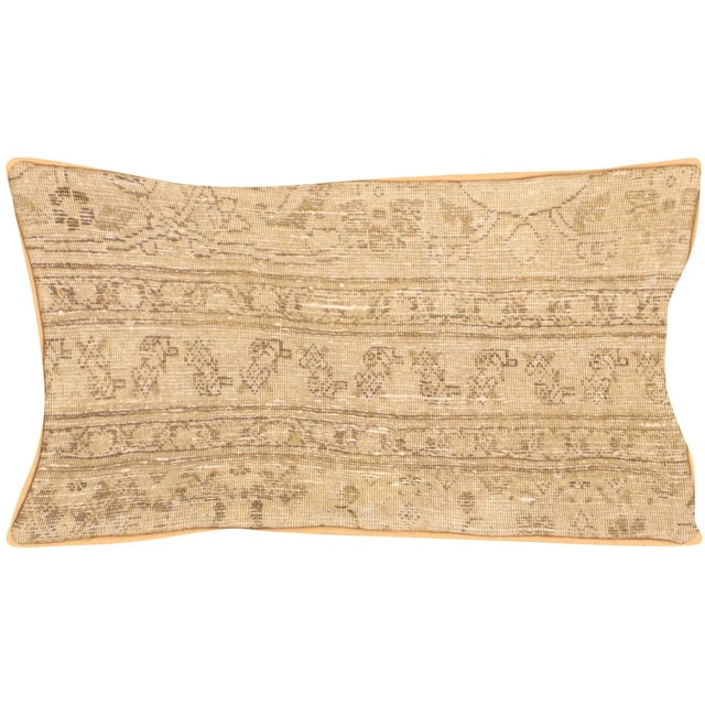 1960s Persian Tabriz Pillow. Hand woven with wool on cotton foundation in the Tabriz region of Iran. Refinished in the...