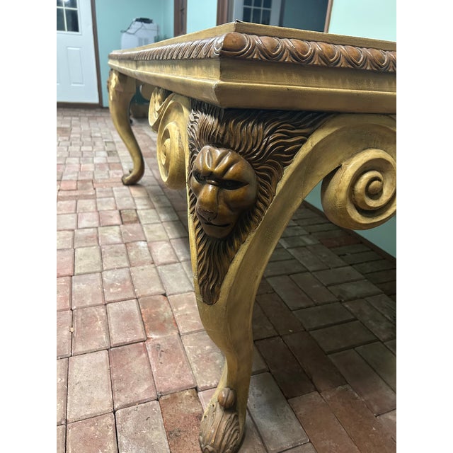 Maitland - Smith Mid 20th Century Maitlin Smith Carved Lion Desk/Table For Sale - Image 4 of 6