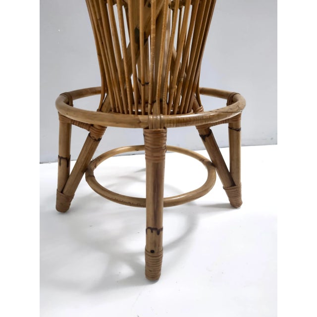 Vintage Round Bamboo Stools from Tito Agnoli, 1960s, Set of 2 For Sale - Image 8 of 14