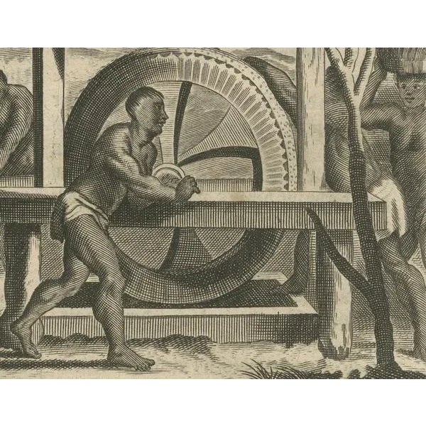 View of Sugar Milling, 1673, Paper For Sale - Image 4 of 10