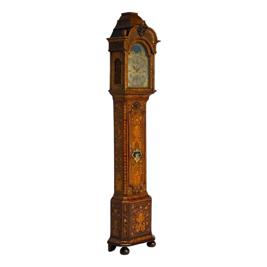Jp Kroese, Dutch Baroque, Marquetry, Moon Face Dial, Grandfather
