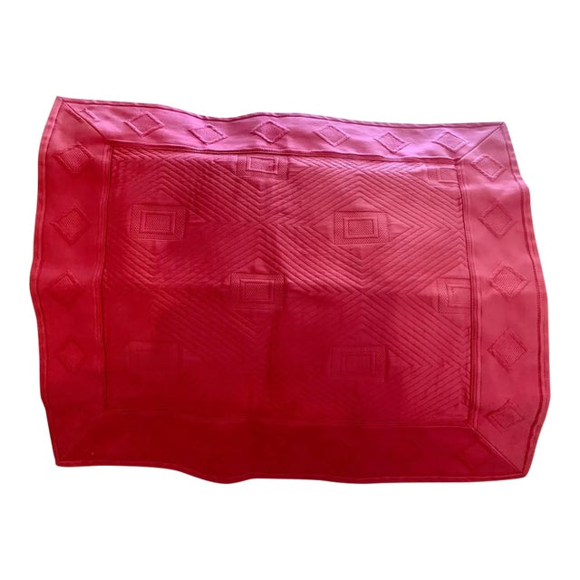 Anichini Produced by Quagliotti Cotton Quilted Modern Matelasse Italian Sham Hot Pink For Sale