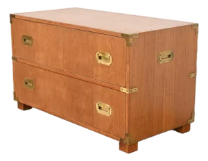 Michael Taylor for Baker Furniture Hollywood Regency Campaign Commode or Chest of Drawers, Circa 1950s