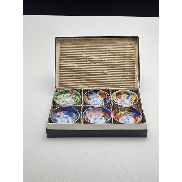 1920s Japanese Hand Painted Sake Set - Set of 6 For Sale - Image 11 of 13