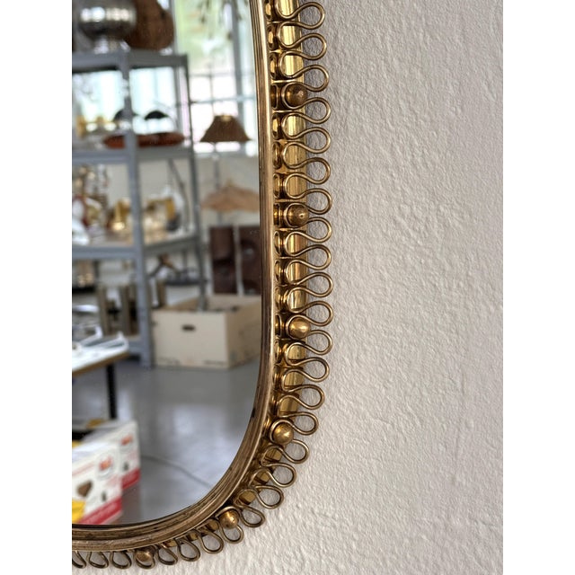 Metal Wall Mirror with Loop Frame and Wall Hook in Brass by Josef Frank for Svenskt Tenn, 1960s For Sale - Image 7 of 18