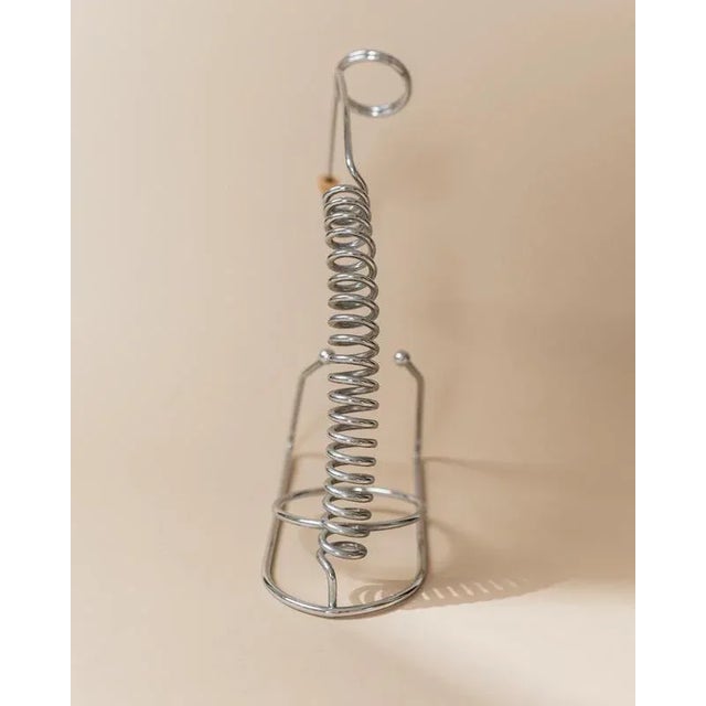 Vintage Space Age Stainless Steel Spiral Bottle Holder, Italy, 1980s For Sale - Image 10 of 11