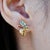 Kai Tropical Flower Multi Gemstone & Diamond Earrings in 14k Gold- Set of 2 For Sale In Los Angeles - Image 6 of 8