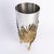 Chrome- and gold-plated metal vase with a palm leaf motif, contemporary vase, 20th century. Contemporary 20th-century vase...