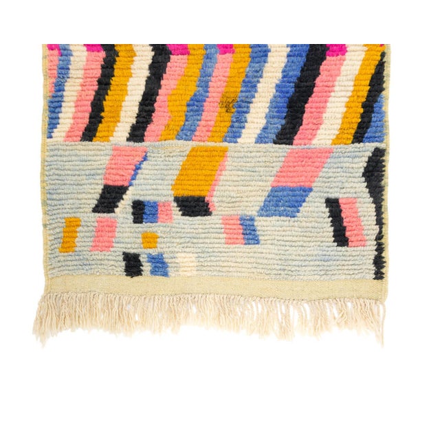 2020s Kaleidoscopic Hand-Knotted Moroccan Wool Runner | 13'6" X 2'10" | One of a Kind For Sale - Image 5 of 9