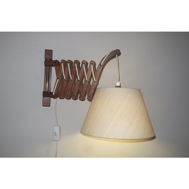 Danish Articulated Wall Light in Teak from Erik Hansen, 1960s For Sale - Image 11 of 15