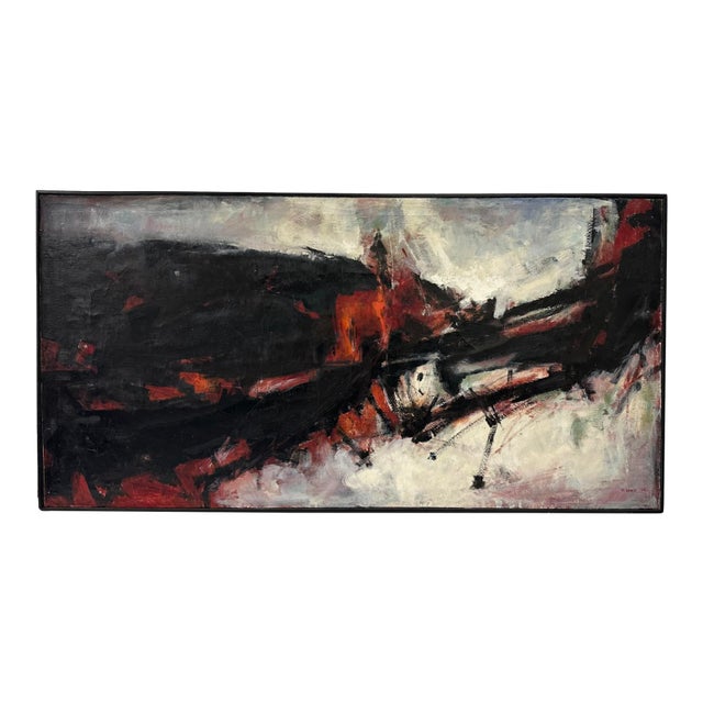 1961 “The Red Planet” Oil on Canvas Painting by William Arthur Lewis For Sale